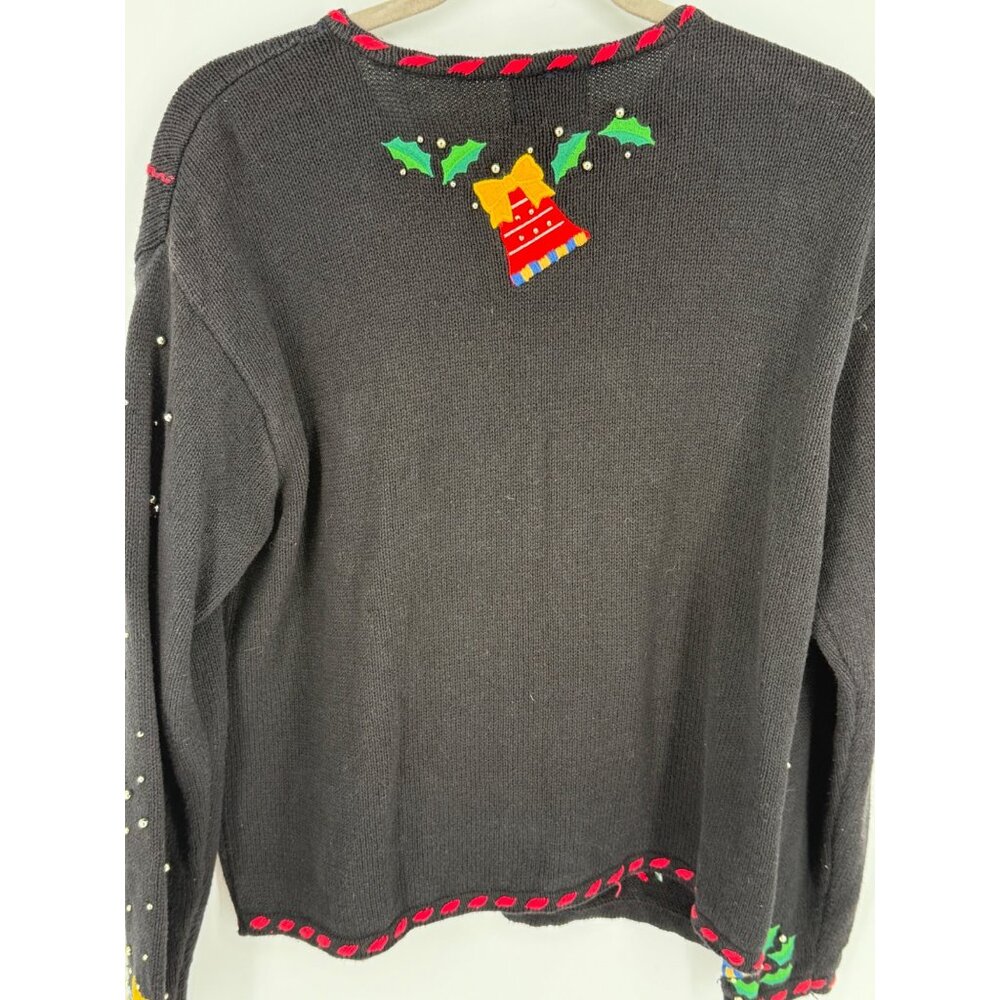 Vintage Designers Originals Studio Ho Ho Ho Large Christmas Cardigan Sweater - Picture 2 of 5